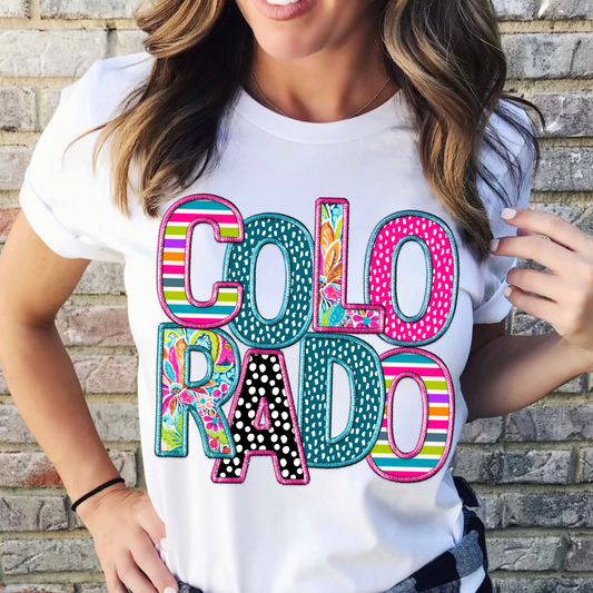 Faux Embroidery Patterned Colorado