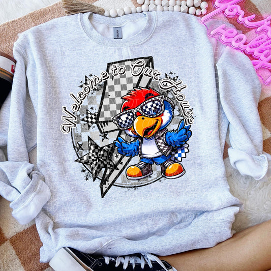 Welcome to our house birds (checkered)