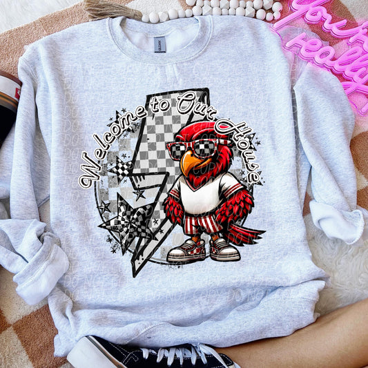 Welcome to our house cardinals (checkered)