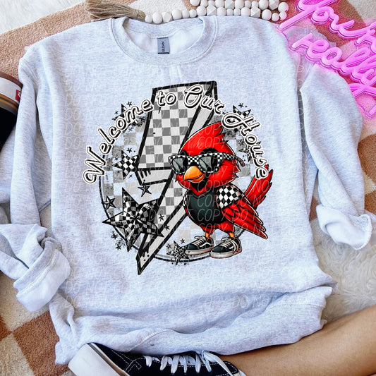 Welcome to our house cardinals (checkered)