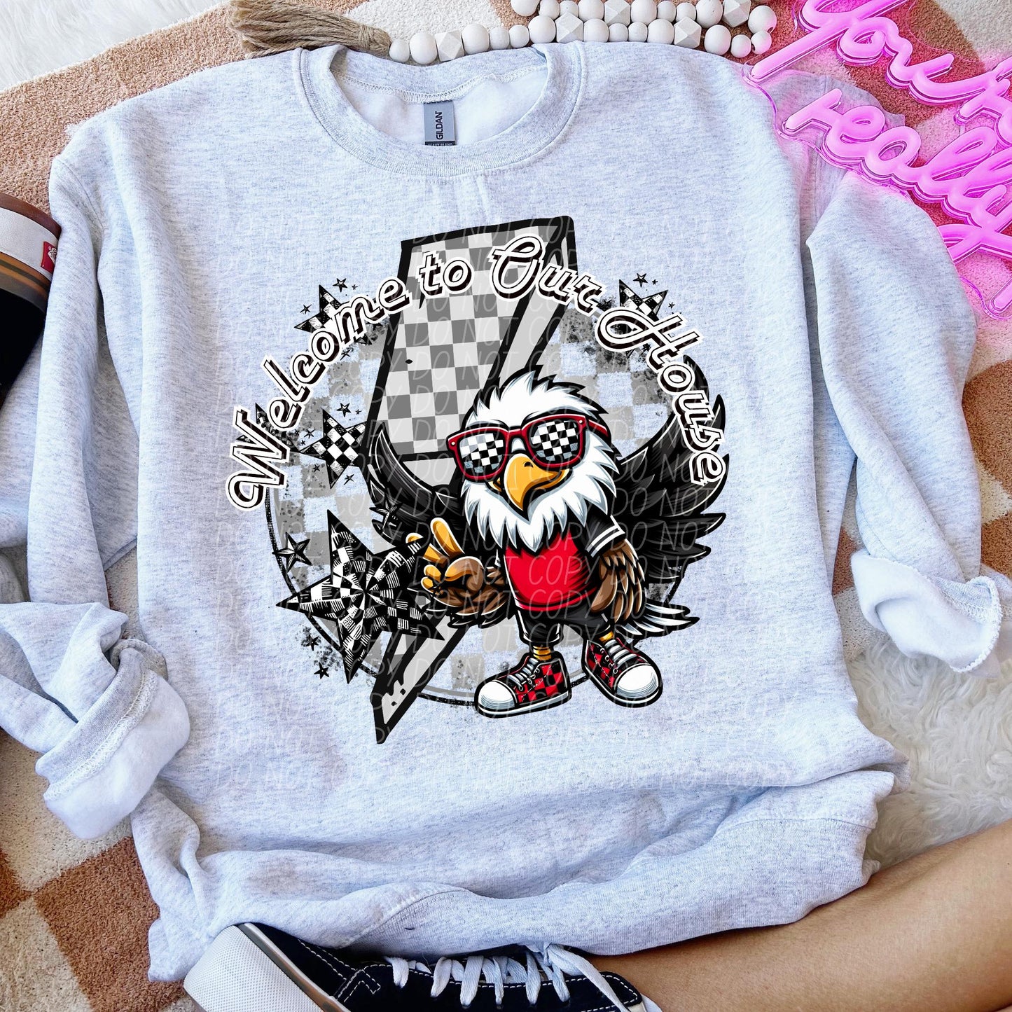 Welcome to our house eagles (checkered)
