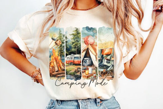 Camping Mode Vintage Brushstroke