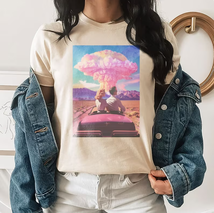 Couple watching nuclear explosion