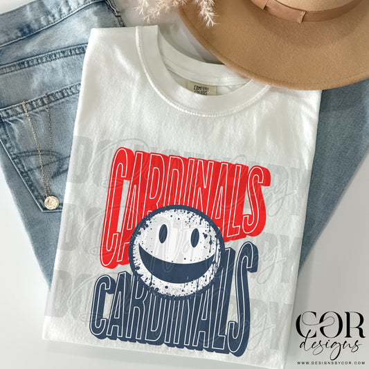 Cardinals Red And Blue Smiley Face