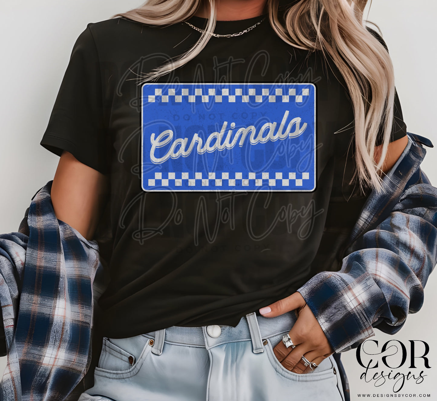 Cardinals Blue And White Checkered