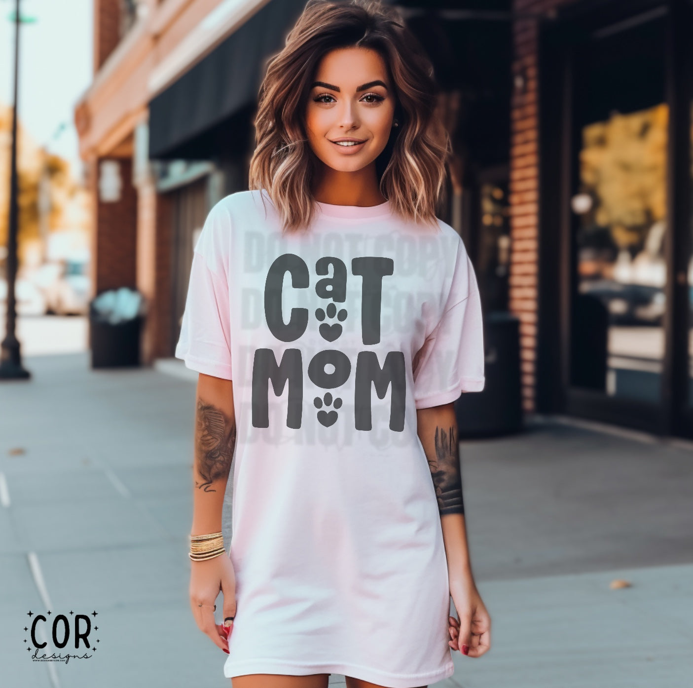 Cat Mom Heart Letters