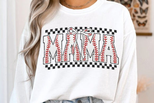 Mama Baseball Bow