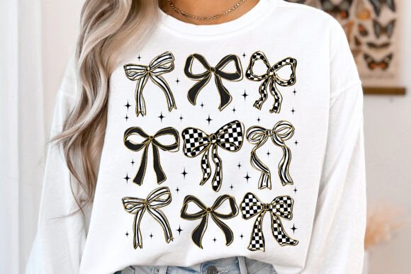 Black And White Checkered Bows