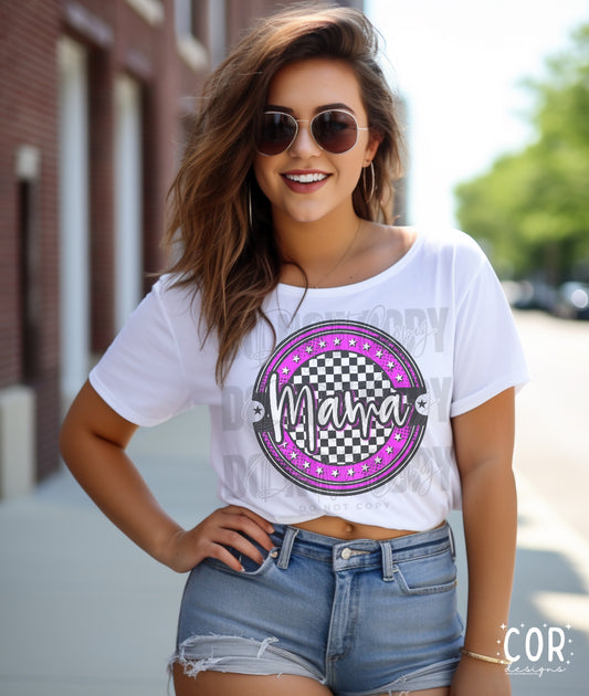 Mama Checkered Circle