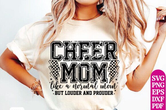 Cheer Mom Like A Normal Mom But Louder & Prouder Black