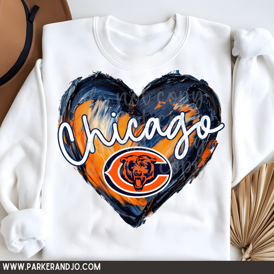 Chicago Bears Football Heart