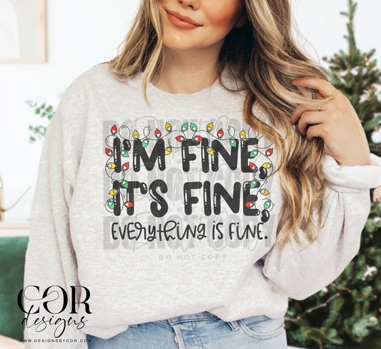 Im Fine Its Fine Everything Is Fine Christmas Lights