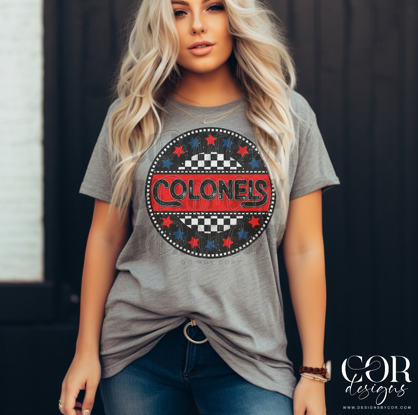 Colonels Blue And Red Stars Circle