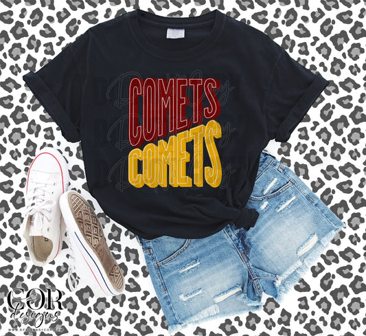 Comets Red And Yellow