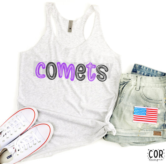 Comets Purple And Black