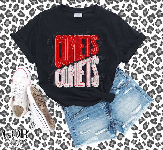 Comets Red And White