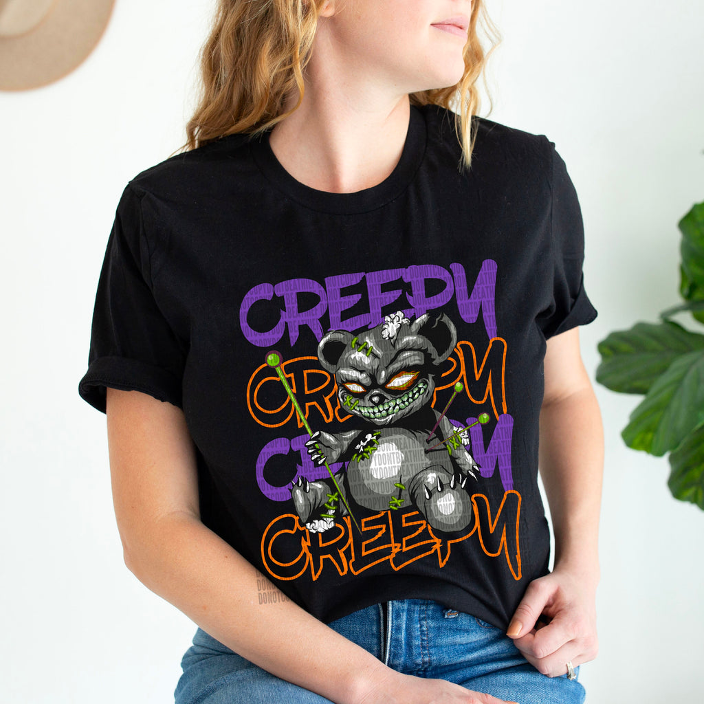 Creepy Voodoo Bear (PURPLE/ORANGE) - DTF Transfer