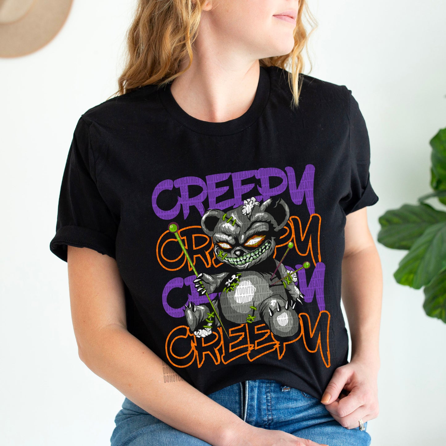 Creepy Voodoo Bear (PURPLE/ORANGE) - DTF Transfer