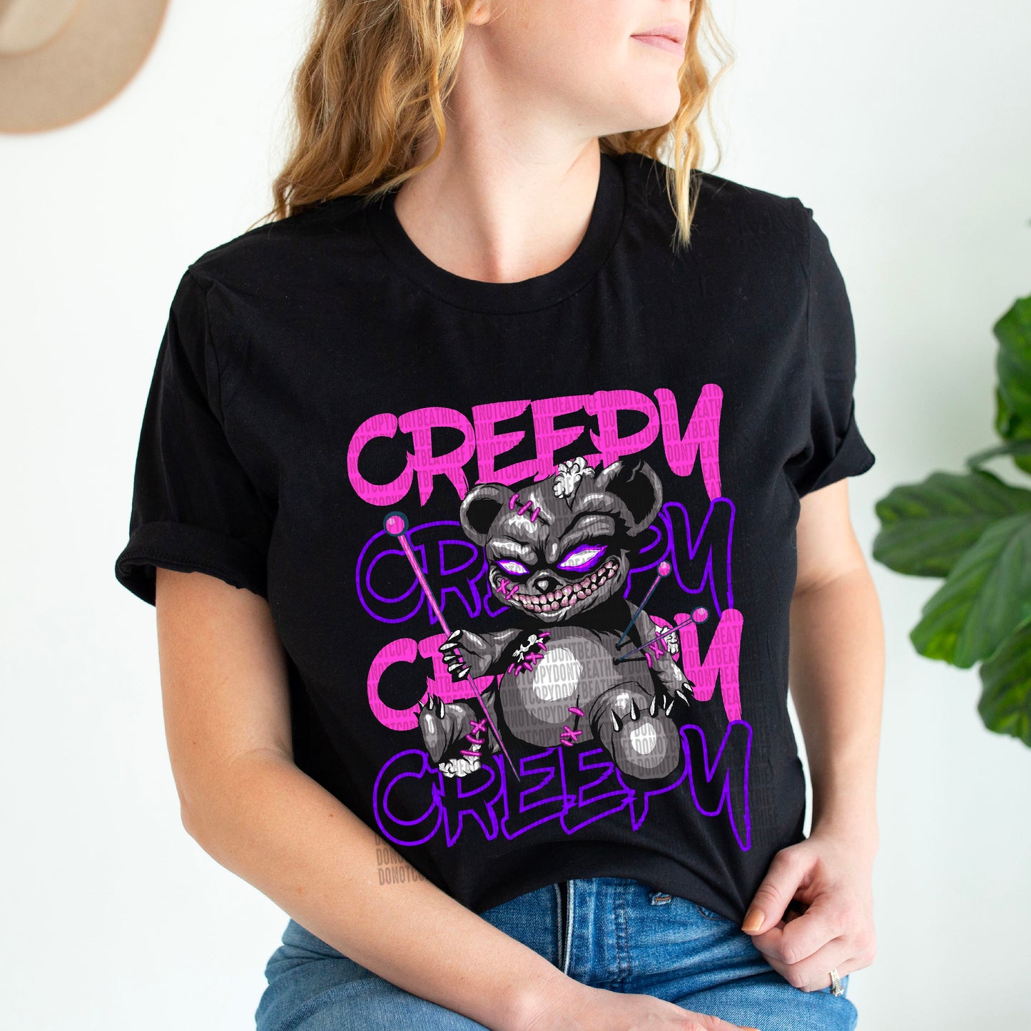 Creepy Voodoo Bear (PURPLE/PINK) - DTF Transfer