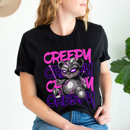 Creepy Voodoo Bear (PURPLE/PINK) - DTF Transfer