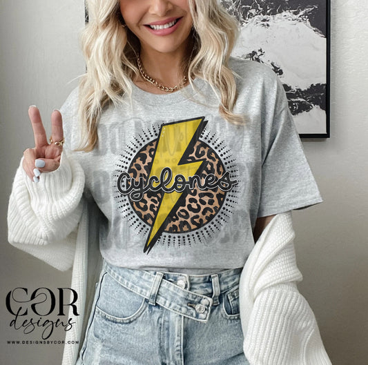 Cyclones Yellow Bolt Leopard