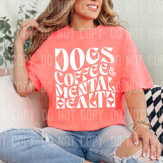 Dogs coffee & mental health (white)