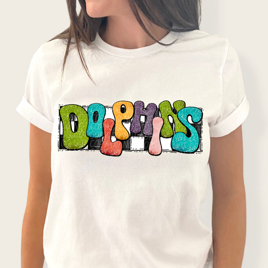 Dolphins (retro rainbow)
