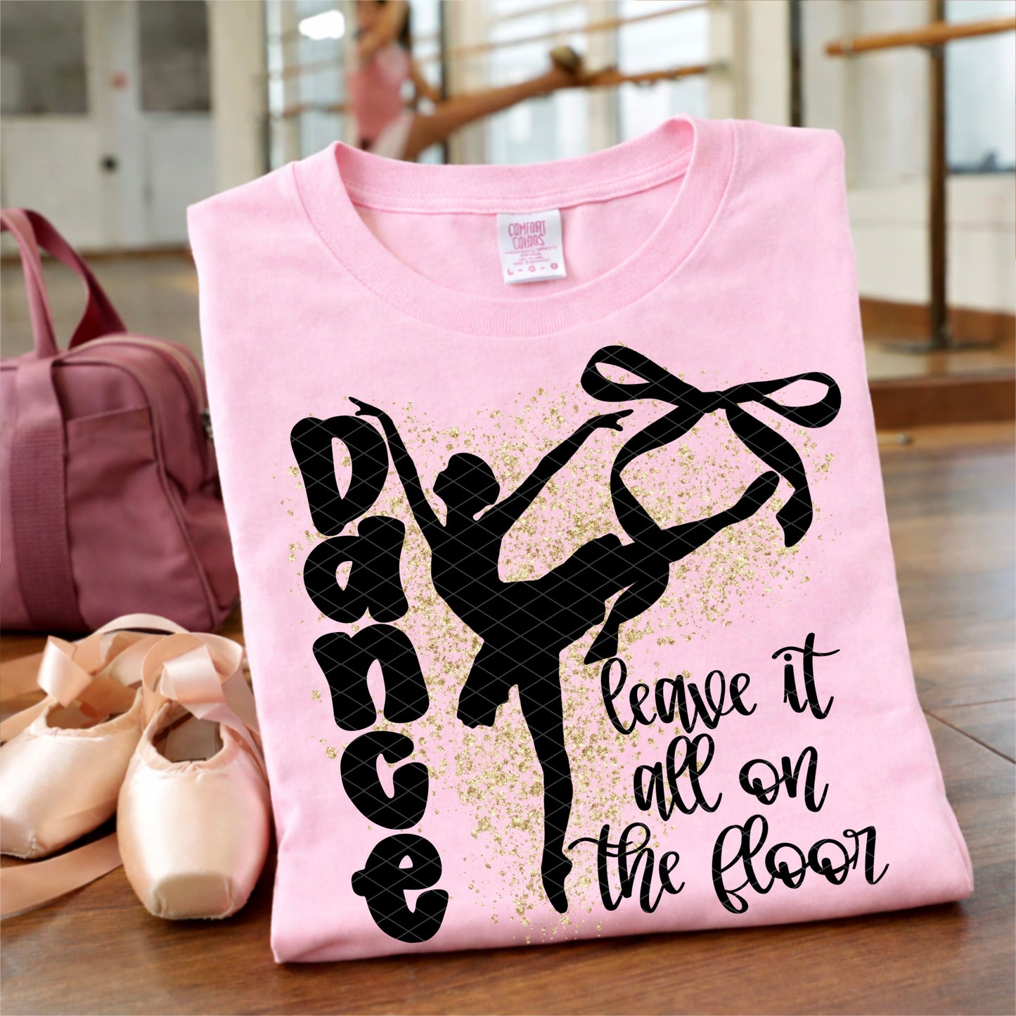 DANCE LEAVE IT ALL ON THE FLOOR BLACK WITH GOLD
