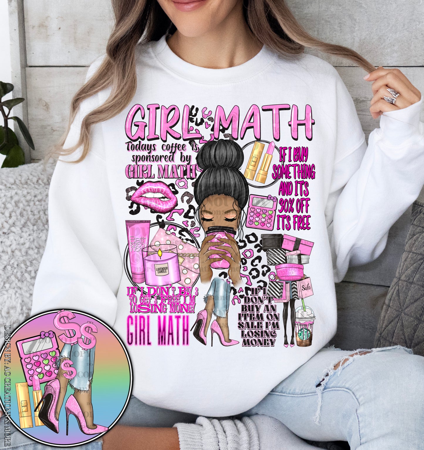 Girl Math - Dark Skin - FRONT ONLY