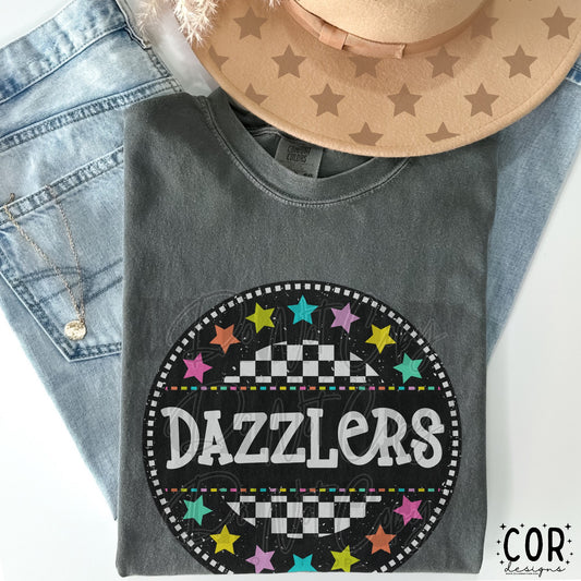 Dazzlers Colored Stars Checkered Circle
