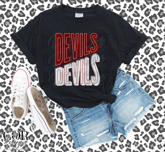 Devils Red And White