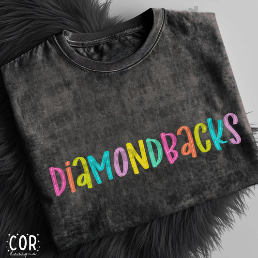 Diamondbacks Colorful Letters