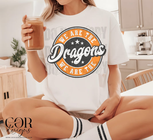 We Are The Dragons Orange And Black Circle