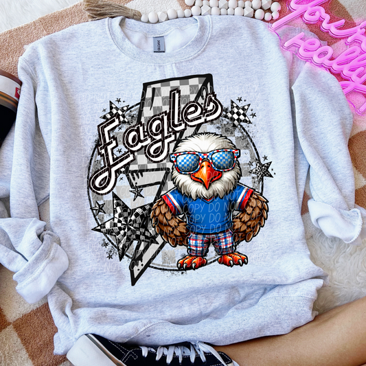 Eagles Checkered Lightning Bolt Red White And Blue