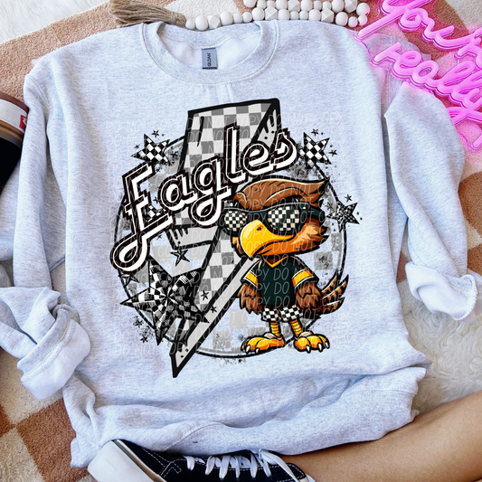 Eagles Checkered Lightning Bolt Black