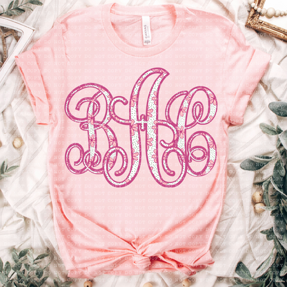 Pink Floral Monogram