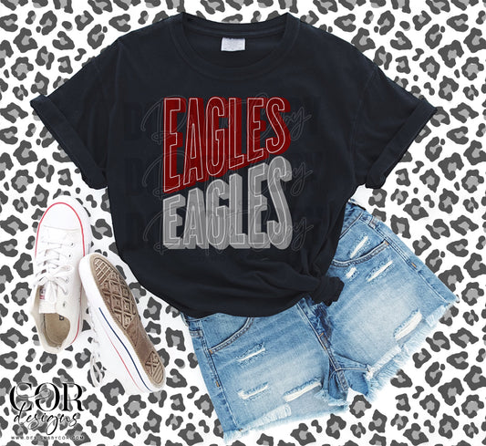 Eagles Red And Silver