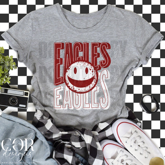 Eagles smiley (maroon/white)