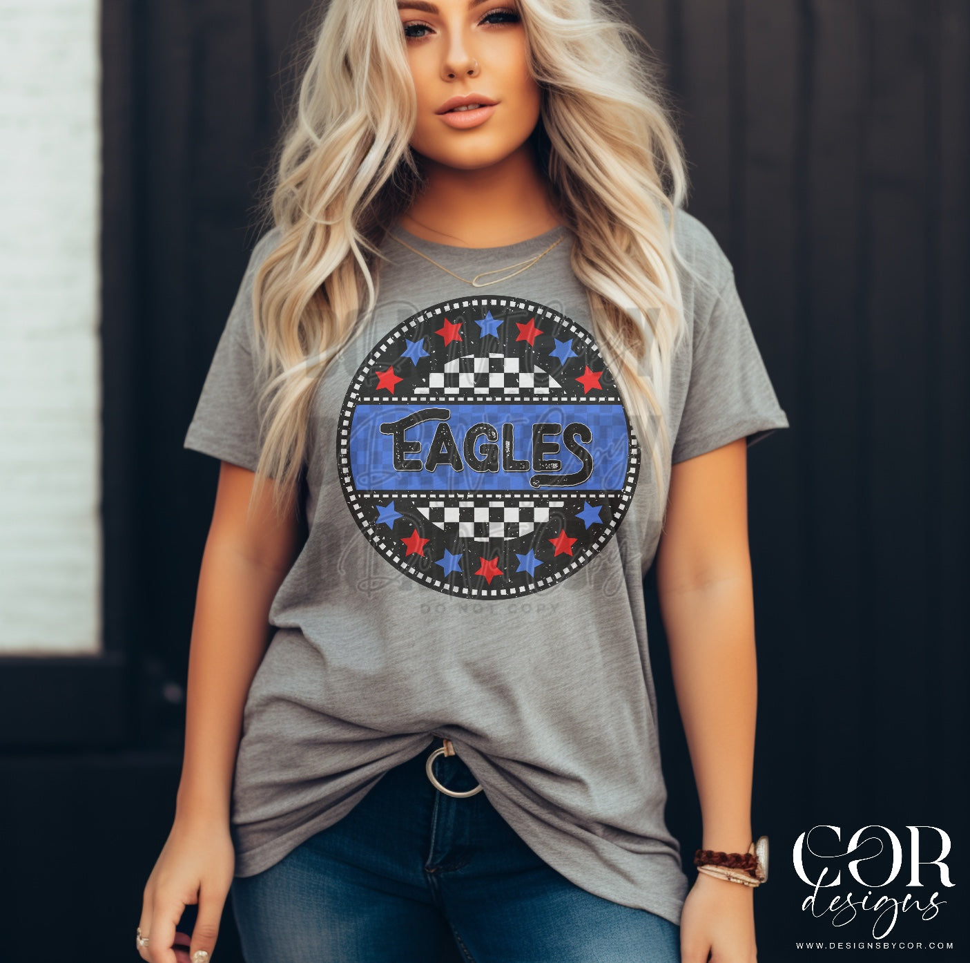 Eagles Blue And Red Stars Circle