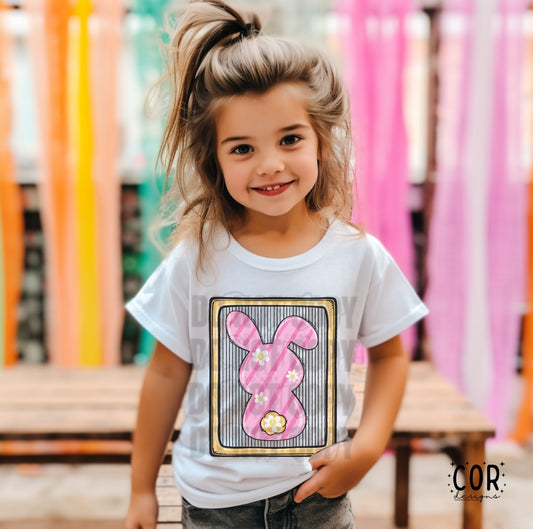 Easter Bunny Pink With Flowers