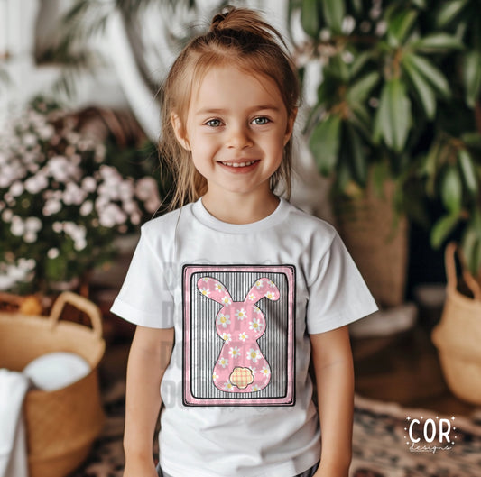 Easter Bunny Pink With Flowers