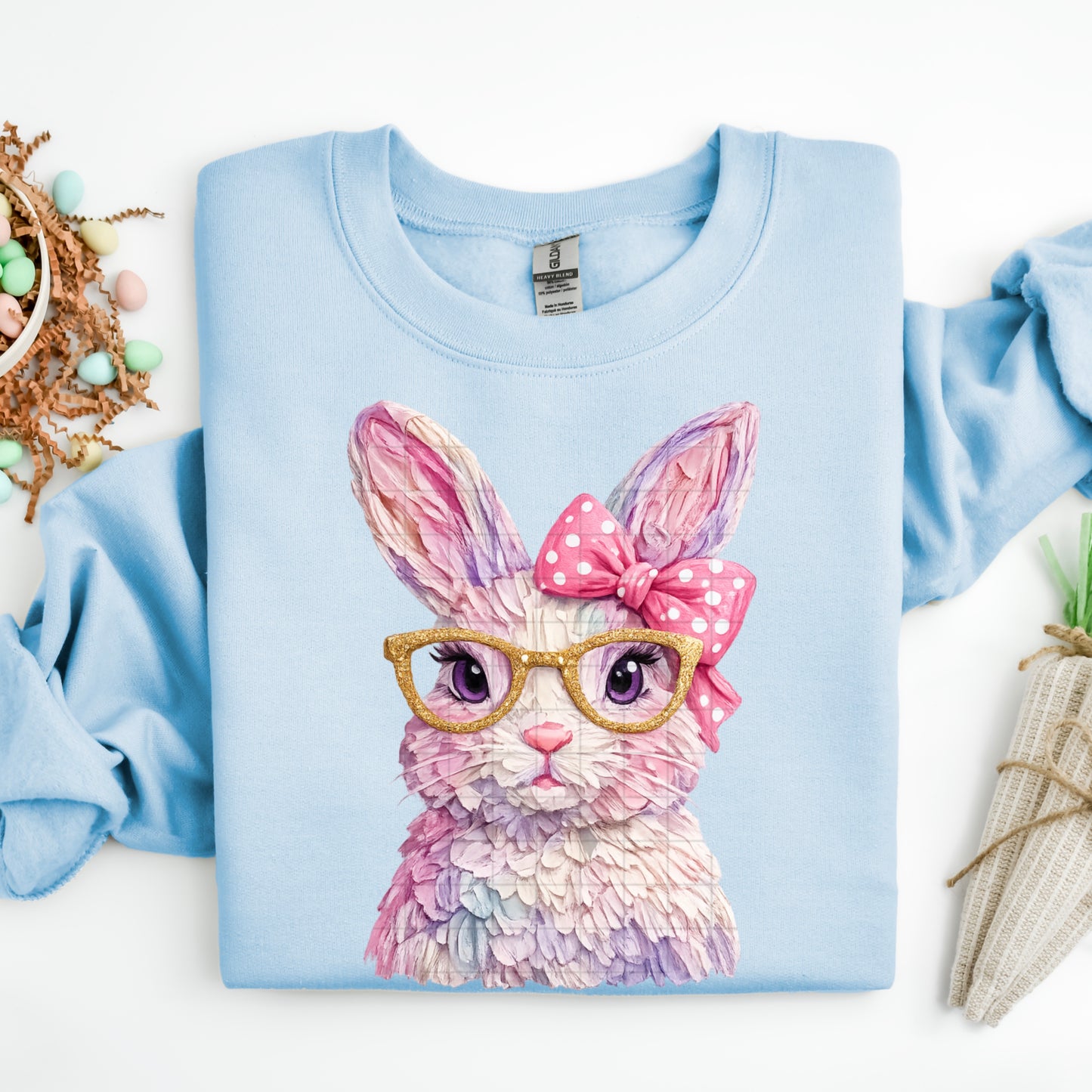 PINK EASTER BUNNY GLASSES POLKA DOT BOW