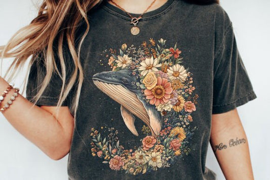 Whale With Flowers