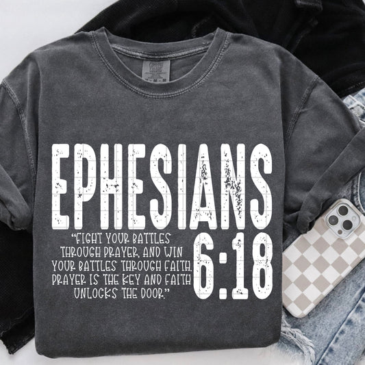 EPHESIANS 6:18 (WHITE LETTERING)