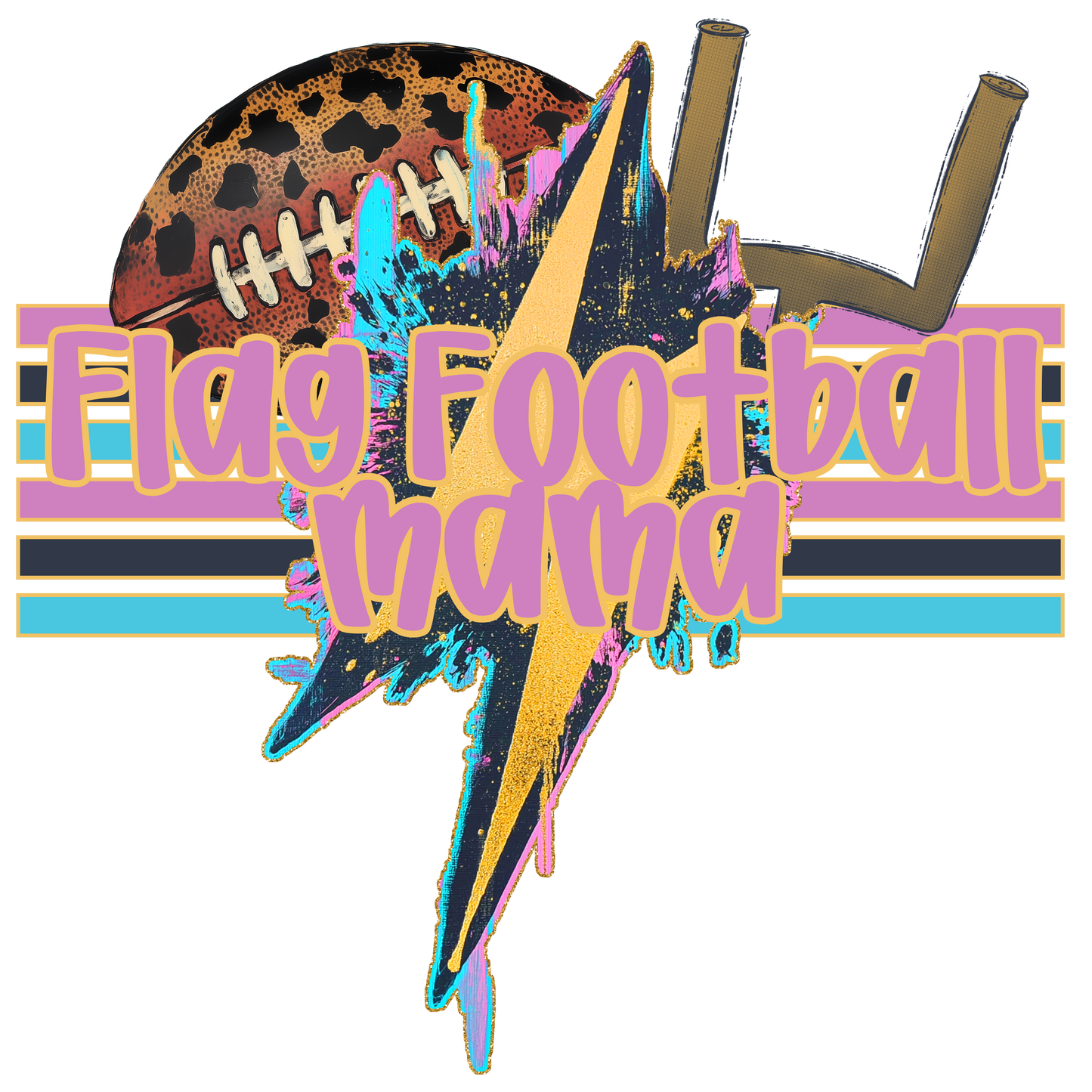 Flag Football Mama w/Football (geode)
