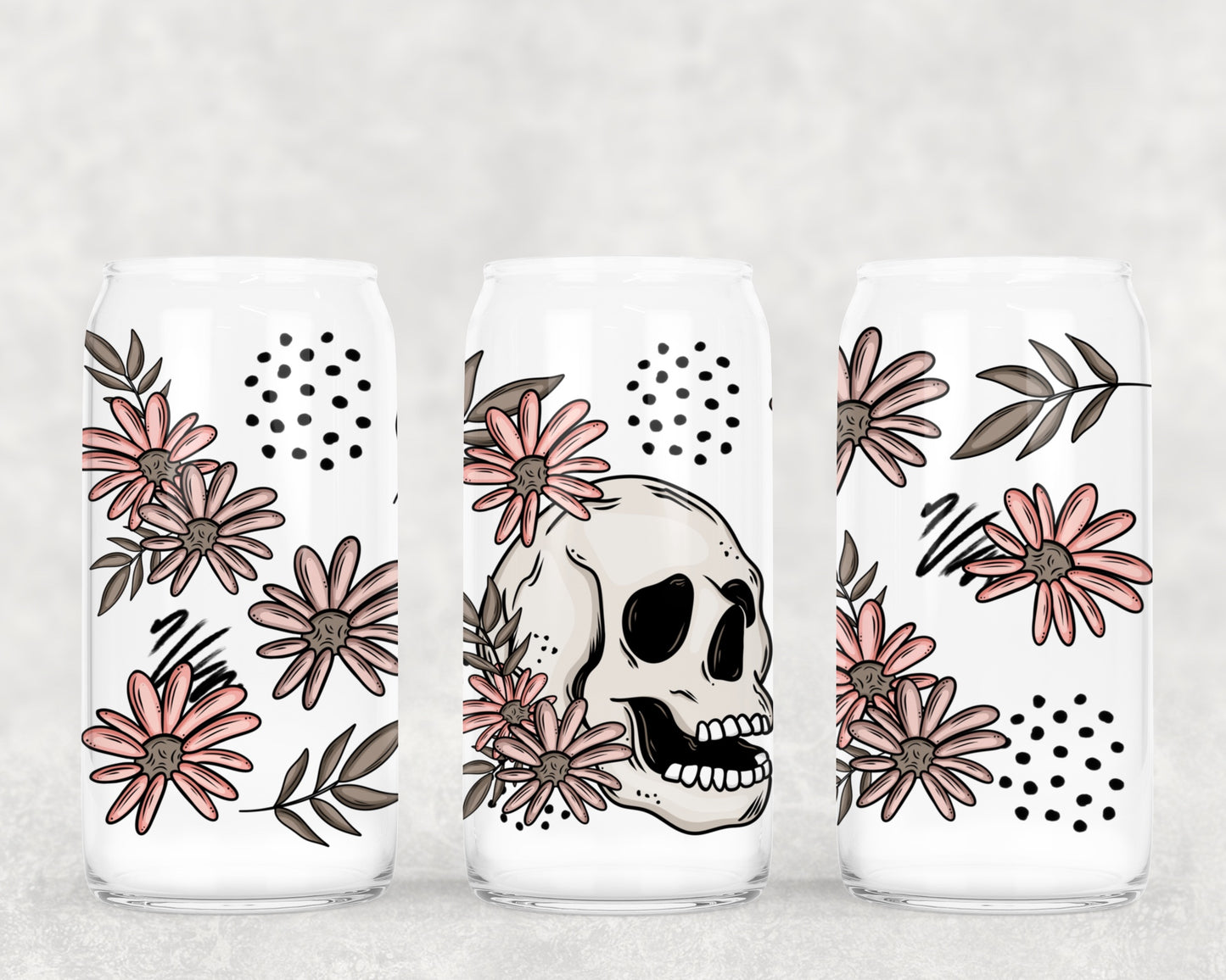 FLORAL SKULL - UV Libby Wrap