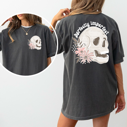 FLORAL SKULL-WHITE (POCKET)