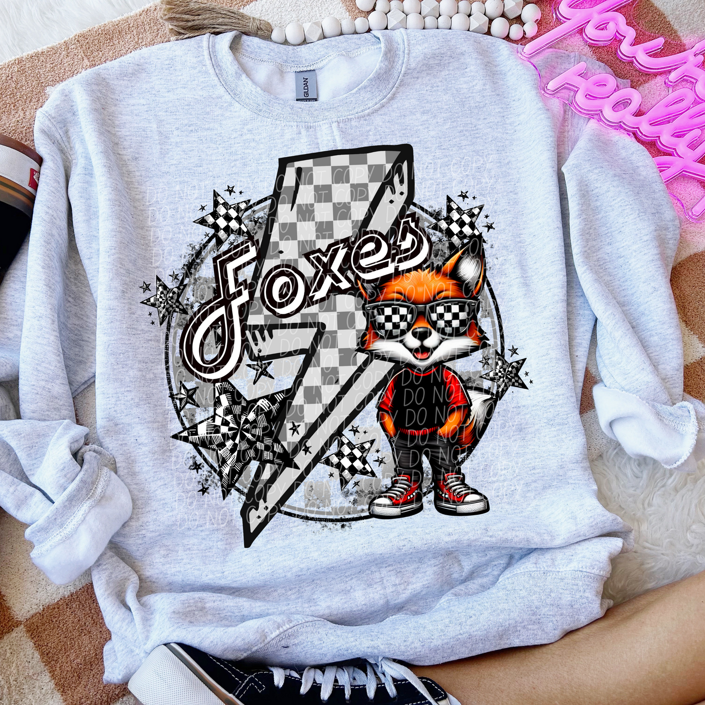 Foxes Checkered Lightning Bolt
