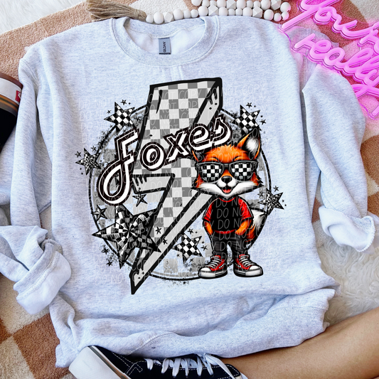 Foxes Checkered Lightning Bolt