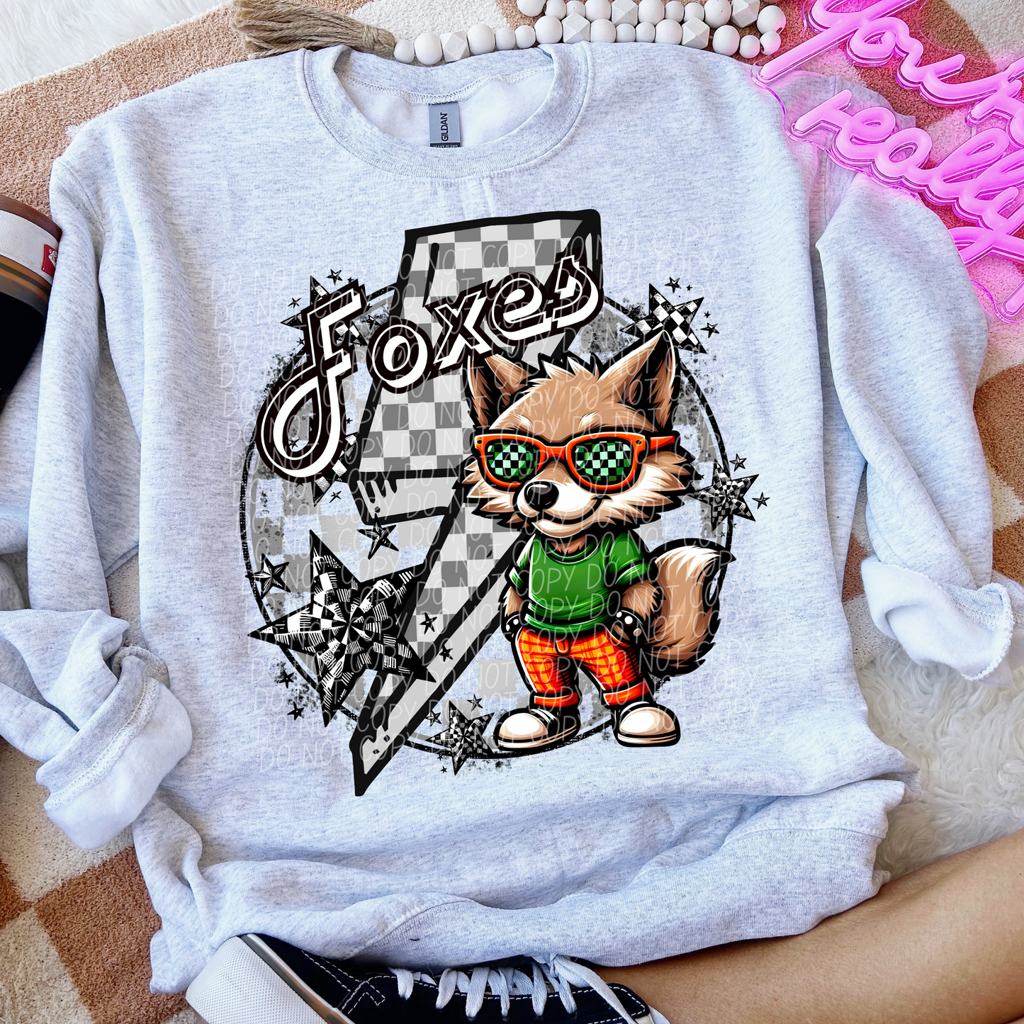 Foxes Checkered Lightning Bolt